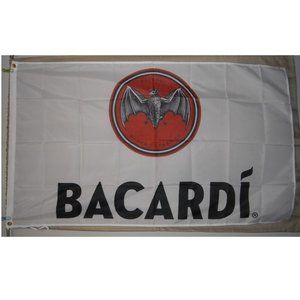 Bacardi Rum 3'x5' White Flag Banner Bacardi Cuba